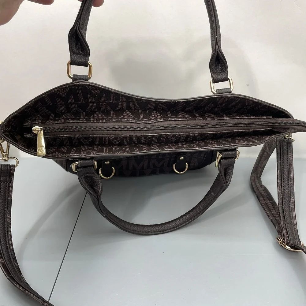 MKF Collection by Mia K Signature Fula Tote Bag Satchel Crossbody Brown
